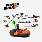 WORX Landroid L WR155E Mähroboter/Akkurasenmäher für große Gärten/Selbstfahrender Rasenmäher für einen sauberen Rasenschnitt im Handumdrehen, Orange, 2000 m2