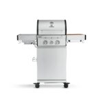 BURNHARD 2-Brenner Gasgrill FRED Jr. Deluxe Series 3 inkl. 900°C Infrarot-Keramikbrenner, Edelstahl-Grillrost, Grillabdeckung, Edelstahl Grillwagen + klappbare Seitentische