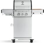 BURNHARD 2-Brenner Gasgrill FRED Jr. Deluxe Series 3 inkl. 900°C Infrarot-Keramikbrenner, Edelstahl-Grillrost, Grillabdeckung, Edelstahl Grillwagen + klappbare Seitentische
