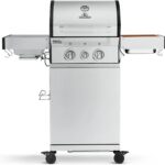 BURNHARD 2-Brenner Gasgrill FRED Jr. Deluxe Series 3 inkl. 900°C Infrarot-Keramikbrenner, Edelstahl-Grillrost, Grillabdeckung, Edelstahl Grillwagen + klappbare Seitentische