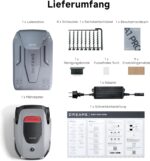 dreame Mähroboter A1 Pro und Garage, Drahtloser Umfang Mähroboter, 2000m², App Steuerung, Intuitive Zonenverwaltung, Hindernisvermeidung, Offroad Reifen