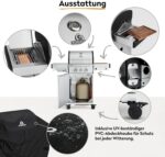 BURNHARD 2-Brenner Gasgrill FRED Jr. Deluxe Series 3 inkl. 900°C Infrarot-Keramikbrenner, Edelstahl-Grillrost, Grillabdeckung, Edelstahl Grillwagen + klappbare Seitentische