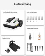 MAMMOTION YUKA mini 2 1000 Mähroboter ohne Begrenzungskabel, Empf.1000 m², ohne RTK& 360°LiDAR& Dual-KI Vision, Steigungen bis zu 45%, 6.1 Ah Akku Lange Batterielaufzeit, DropMow, Schnitthöhe 2-6 cm