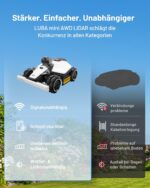 MAMMOTION LUBA mini AWD LiDAR Mähroboter ohne Begrenzungskabel & RTK-Antenne für 1500 m², 3D LiDAR+NetRTK+AI Vision Triple-Fusion, AWD 80% Steigung, Automatische Kartierung, 3 Jahre Gratis-4G