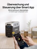 AFERIY 3600W Tragbare Powerstation, 3840Wh LiFePO4-Batterie, 3x230V AC-Ausgang 3600W(7200W Spitze), 2200W Solarenergie-Ladefunktion, Bluetooth, APP, UPS