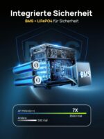 AFERIY 3600W Tragbare Powerstation, 3840Wh LiFePO4-Batterie, 3x230V AC-Ausgang 3600W(7200W Spitze), 2200W Solarenergie-Ladefunktion, Bluetooth, APP, UPS