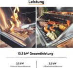 BURNHARD 2-Brenner Gasgrill FRED Jr. Deluxe Series 3 inkl. 900°C Infrarot-Keramikbrenner, Edelstahl-Grillrost, Grillabdeckung, Edelstahl Grillwagen + klappbare Seitentische