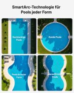 (2026 Neues) Spino E1 Poolroboter Wand und Boden, Wasserleitung, Laufzeit von 210 Minuten, 21950 LPH Max, 5 Modi, kabelloser Poolsauger, Navigation SmartArc, App-Steuerung, ideal für Pools mit 150 m²