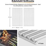 BURNHARD 2-Brenner Gasgrill FRED Jr. Deluxe Series 3 inkl. 900°C Infrarot-Keramikbrenner, Edelstahl-Grillrost, Grillabdeckung, Edelstahl Grillwagen + klappbare Seitentische