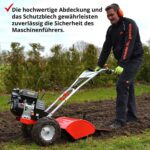 HECHT Benzin-Gartenfräse 750 Motorhacke Kultivator Bodenhacke Bodenfräse Fräse (Motorleistung: 4,7 kW (6,5 PS), 50 cm Arbeitsbreite, 4 Kreisel mit je 4 Messern)