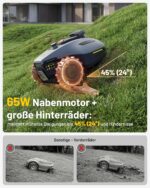 MAMMOTION YUKA mini 2 500 Mähroboter ohne Begrenzungskabel mit Garage, Empf. 500 m², Kein RTK, Kein Signalabbruch, KI TrueVision-Navigation, Auto-Mehrzonen-Kartierung, DropMow, 45% Steigung,4.5Ah-Akku