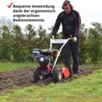 HECHT Benzin-Gartenfräse 750 Motorhacke Kultivator Bodenhacke Bodenfräse Fräse (Motorleistung: 4,7 kW (6,5 PS), 50 cm Arbeitsbreite, 4 Kreisel mit je 4 Messern)