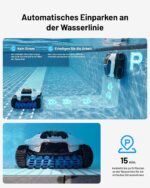 (2026 Neues) Spino E1 Poolroboter Wand und Boden, Wasserleitung, Laufzeit von 210 Minuten, 21950 LPH Max, 5 Modi, kabelloser Poolsauger, Navigation SmartArc, App-Steuerung, ideal für Pools mit 150 m²