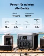 Anker SOLIX C1000 Tragbare Powerstation, LiFePO4, 1800W Solargenerator, 100% geladen in 58 Min. mit UltraFast Modus, LFP Powerstation für Outdoor, Camping und Stromreserve (Optionales Solarpanel)