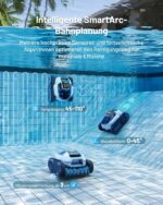 (2026 Neues) Spino E1 Poolroboter Wand und Boden, Wasserleitung, Laufzeit von 210 Minuten, 21950 LPH Max, 5 Modi, kabelloser Poolsauger, Navigation SmartArc, App-Steuerung, ideal für Pools mit 150 m²
