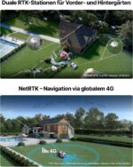 ANTHBOT M9 Mähroboter ohne Begrenzungskabel, Neuer Genie mit RTK-Navigation und Dual-Vision, KI-Hindernisvermeidung, App-Steuerung, für Gärten bis 900 m² (max. 1200 m²), Rasenroboter mit 45% Steigung