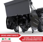Gartenfräse Benzin – mit 48 cm Arbeitsbreite – 4-Takt Motor – 4,1 kW / 7,0 PS – 12 Messer – 175-350 mm Arbeitstiefe – Gartenfräse – Gartenhacke – Kultivator – umgraben & auflockern vom Boden